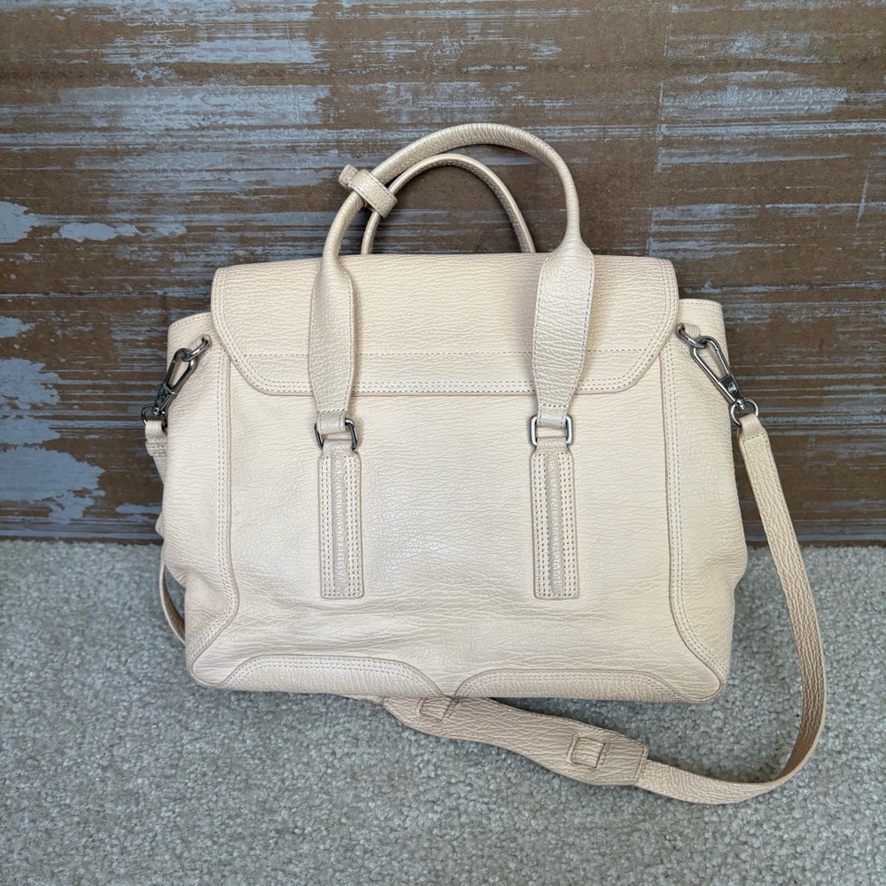 3.1 Phillip Lim Pashil Leather Satchel Crossbody Bag Tan Preppy Boho Light Tan - Picture 2 of 10